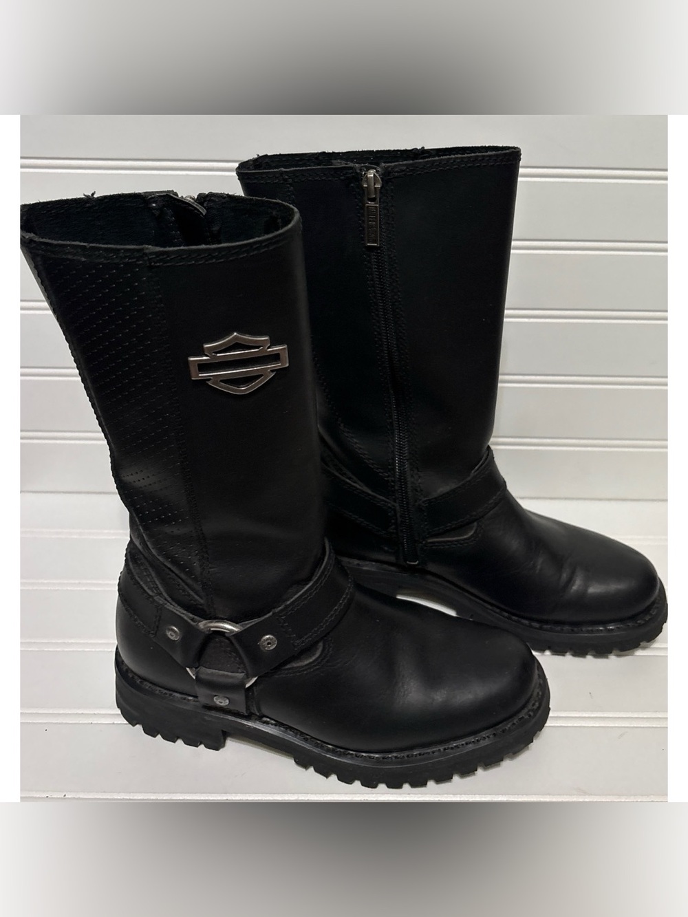 HARLEY DAVIDSON Wolverine Lily Black Leather 10-Inch Boots 87002 Womens Size 5.5
